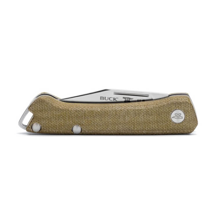 Navaja EDC Buck Saunter clip con mango de micarta verde OD 250GRS1