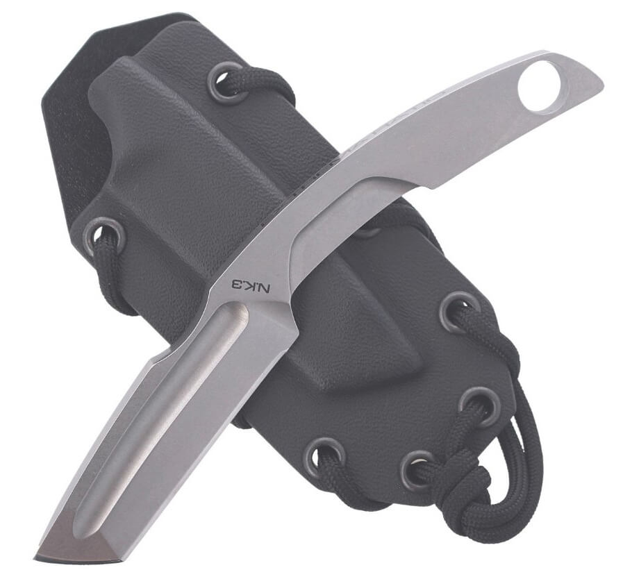 N.K.3 STONE WASHED faca de pescoço da Extrema Ratio. Lâmina de 7 cm e bainha em kydex.