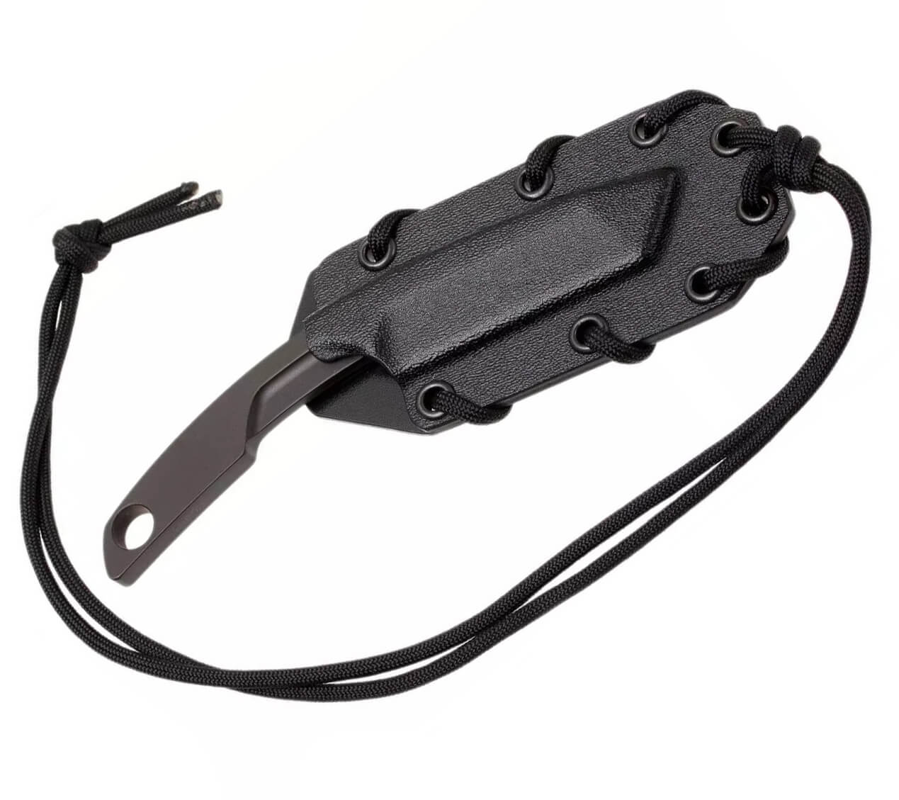 N.K.3 BLACK Halsmesser von Extrema Ratio. 7 cm Klinge und Kydexscheide.