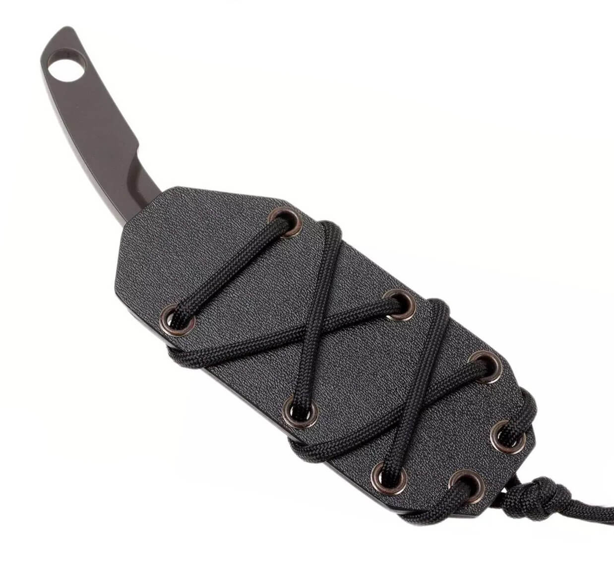 N.K.3 BLACK Halsmesser von Extrema Ratio. 7 cm Klinge und Kydexscheide.