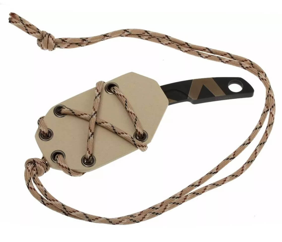 N.K.1 STONE WASHED faca de pescoço da Extrema Ratio. Lâmina de 5 cm e bainha em kydex.