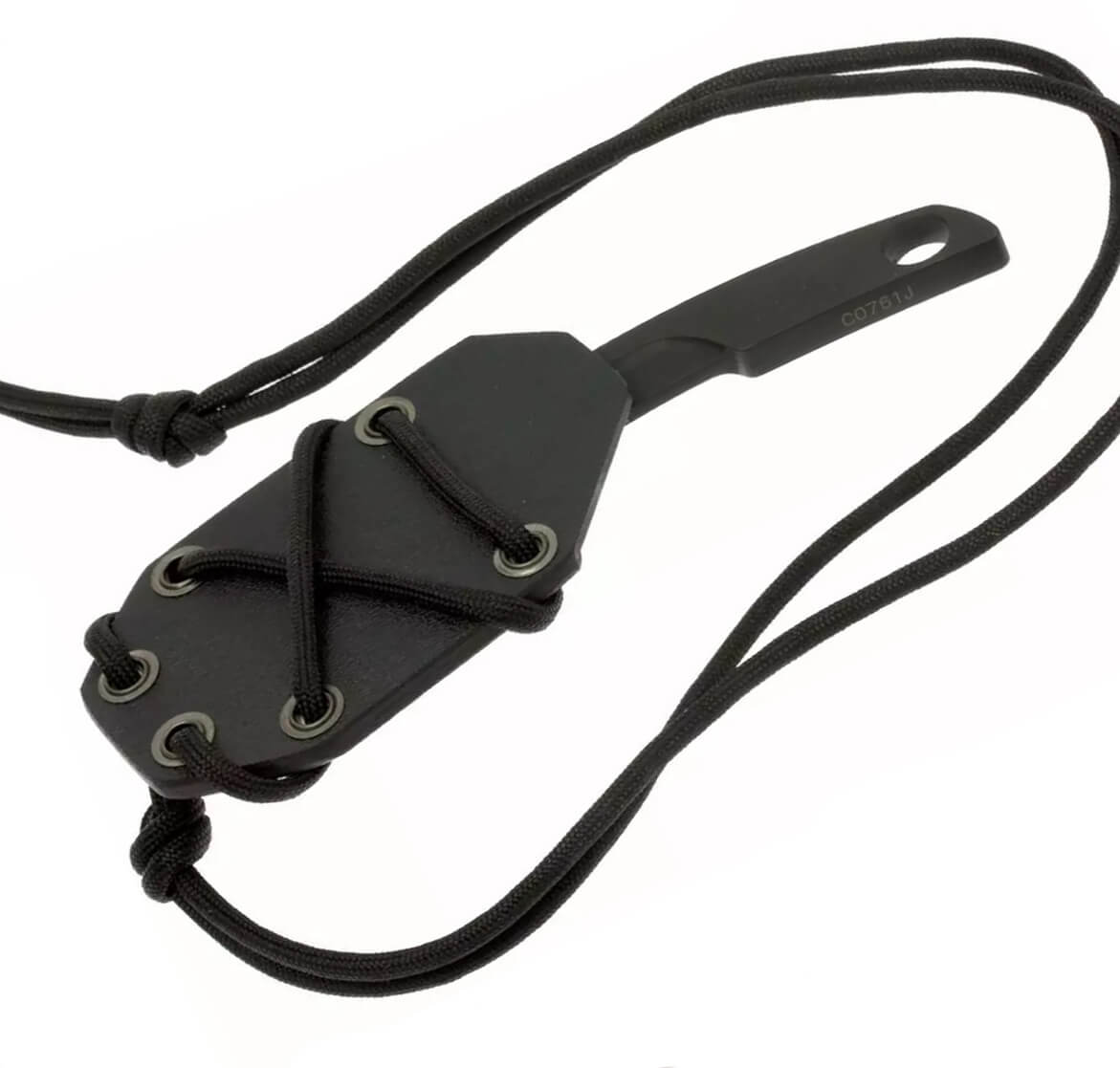 Cuchillo de cuello N.K.1 BLACK de Extrema Ratio. Hoja de 5 cm y funda de kydex.