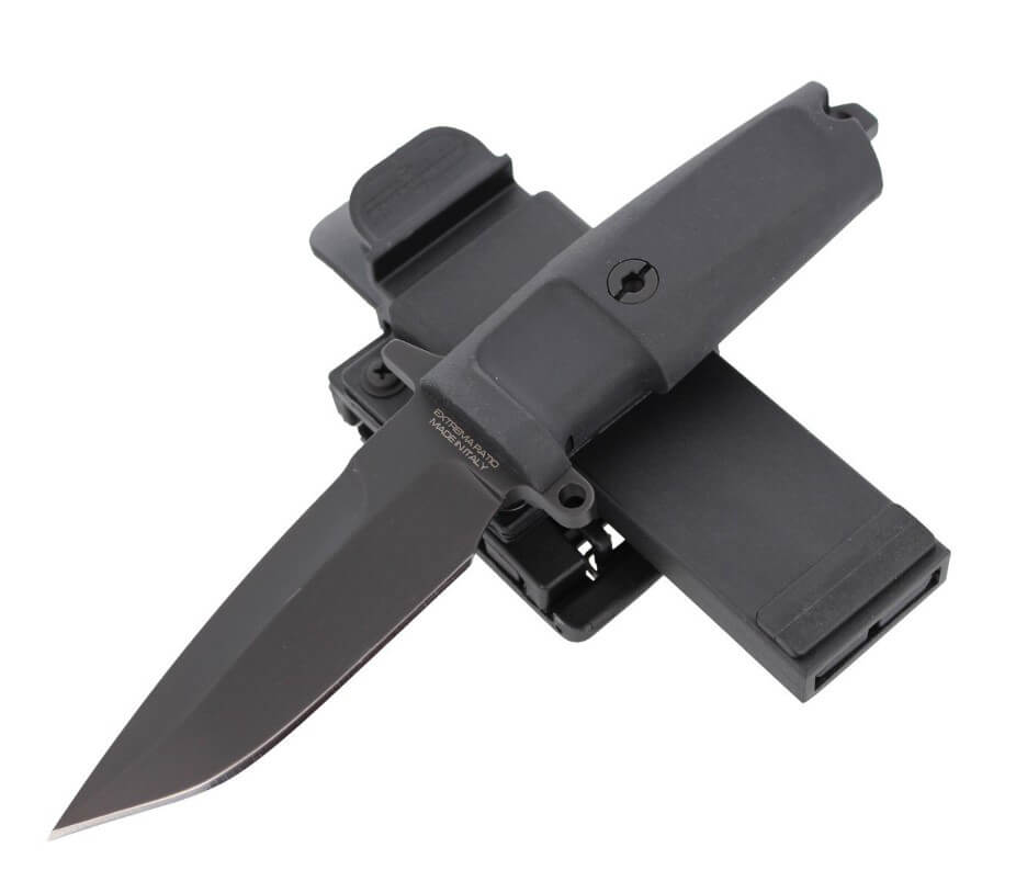 Couteau de combat de Extrema Ratio COL MOSCHIN C BLACK. Avec manche en forprène et lame de 16 cm.