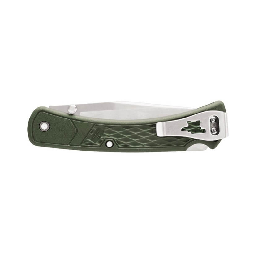 Navaja Buck Folding Hunter slim EDC select 0110DS2 con mango verde de nylon relleno de vidrio