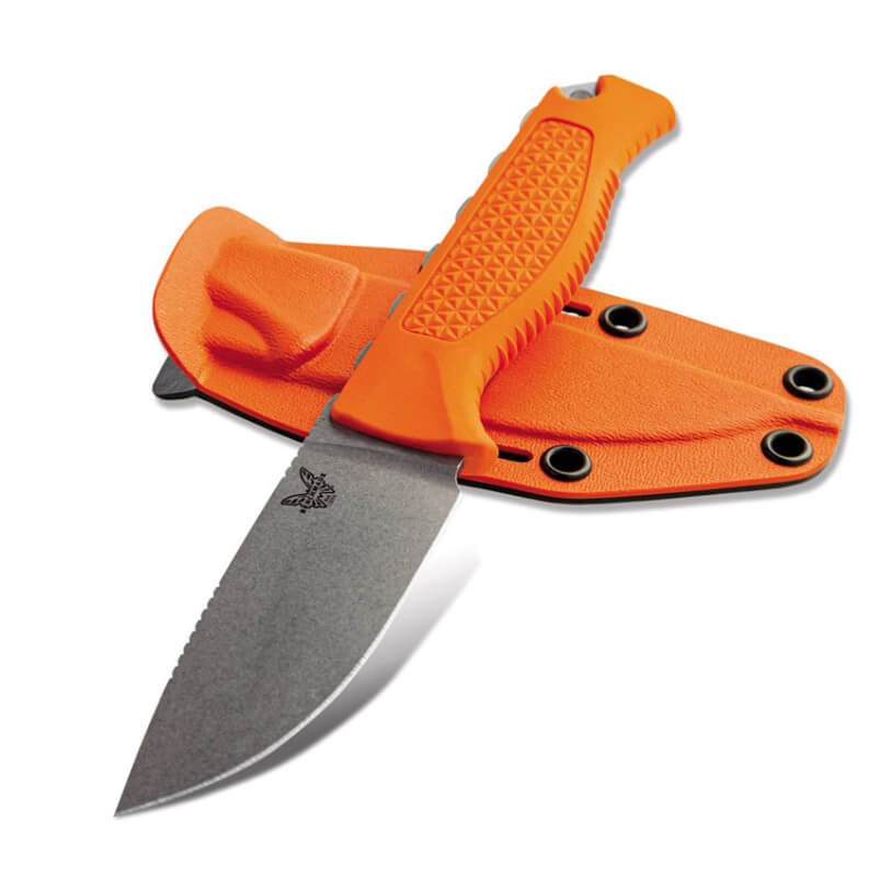 Faca Steep Country Hunter Benchmade com cabo Santoprene laranja 15006