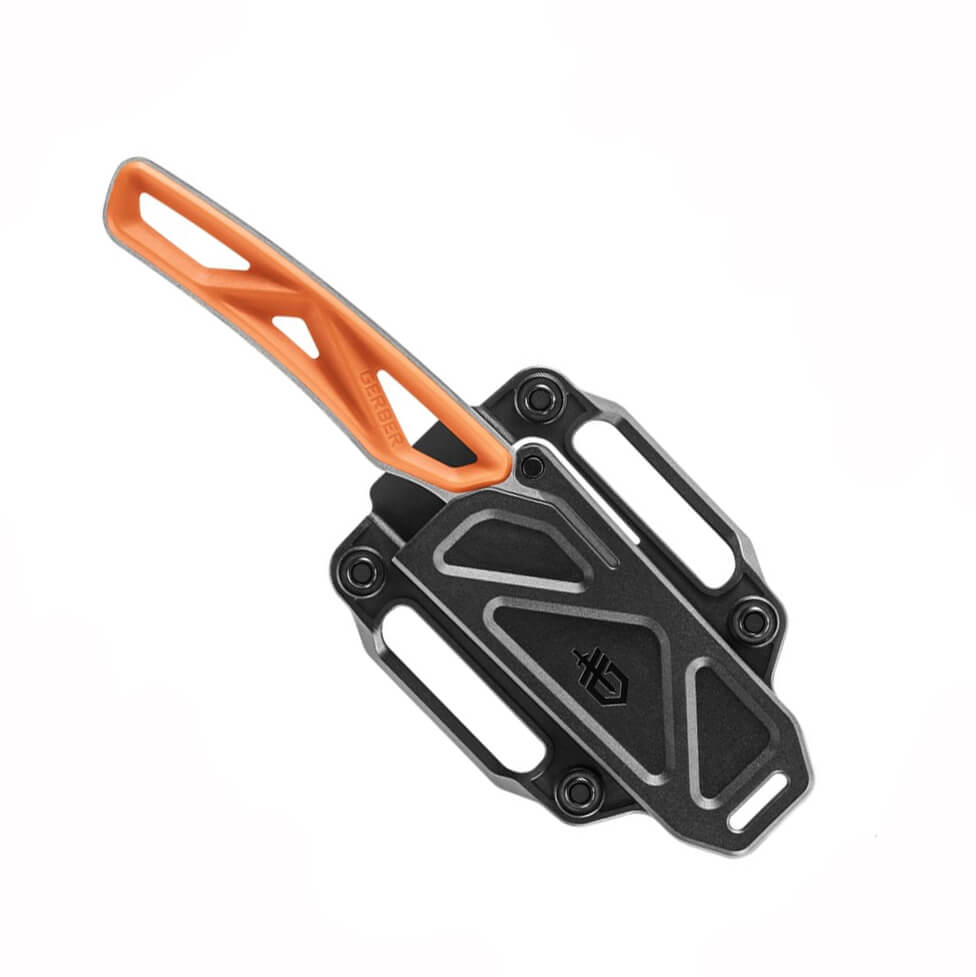 Faca tática Gerber EXO-MOD Caper Plain 30-001799 com cabo de polipropileno laranja