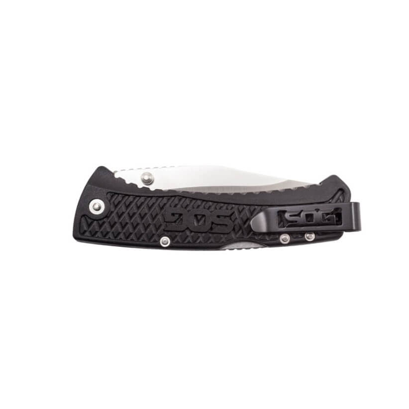 SOG Traction Clip Point TD1011-CP pocket knife with black GRN handle