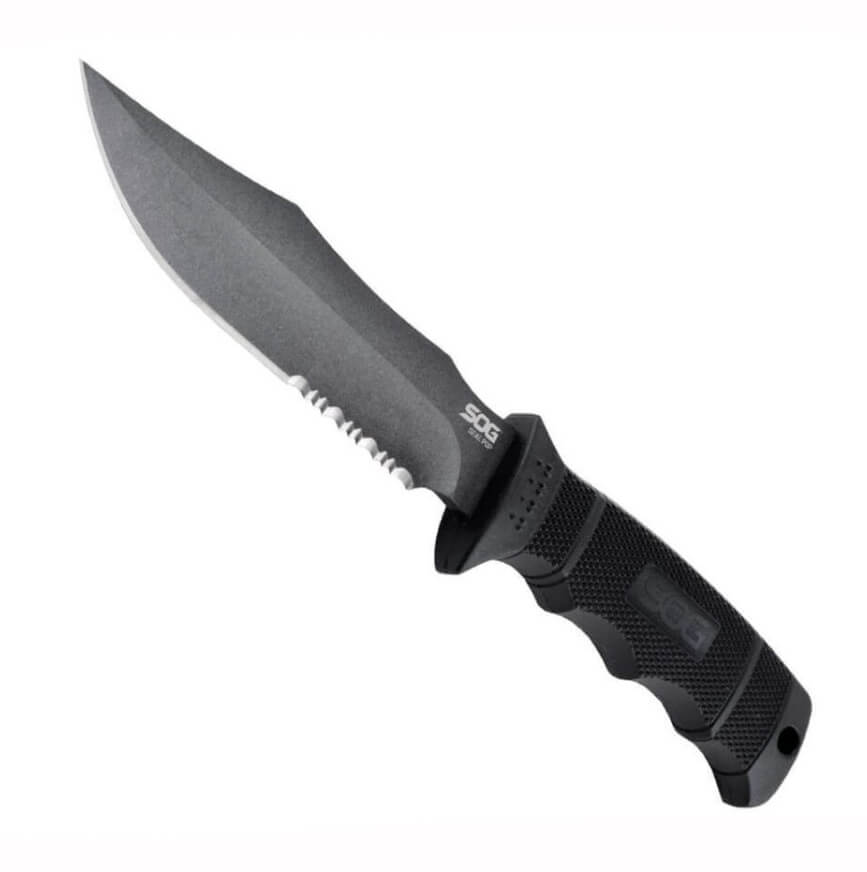 Cuchillo táctico SOG Seal pup M37K con funda de kydex y hoja semidentada