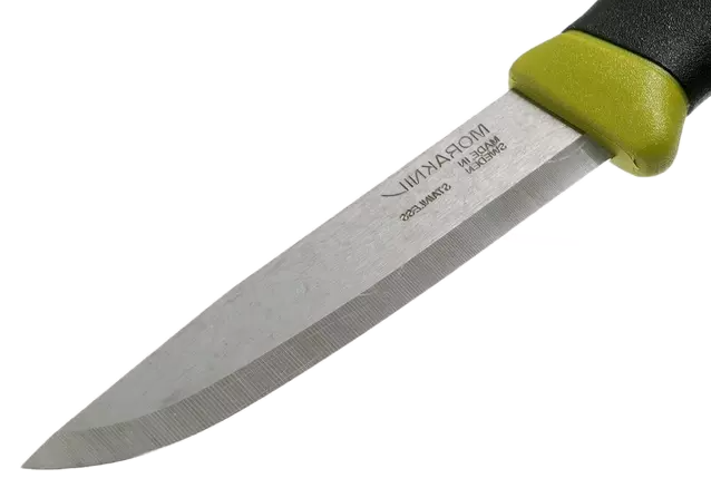 Cuchillo bushcraft Morakniv Companion Spark Green de 10,4 cm con pedernal integrado.