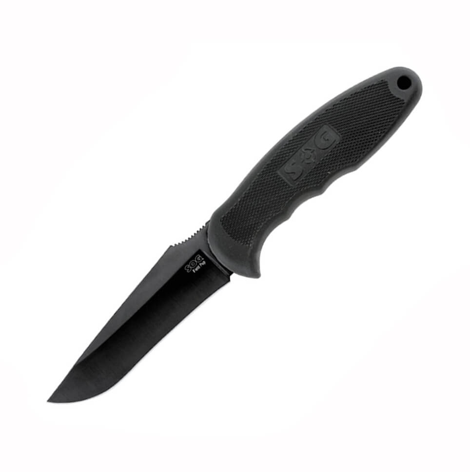 Cuchillo táctico SOG Field Pup I FP4-L con funda de cuero negro y...