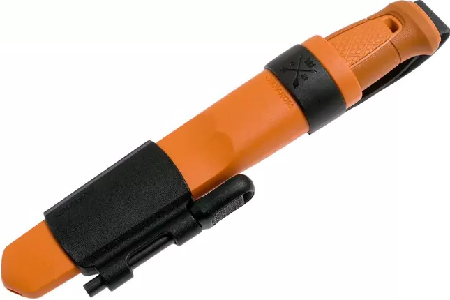 Faca de bushcraft Morakniv Kansbol Burnt Orange com bainha e kit de sobrevivência 13913