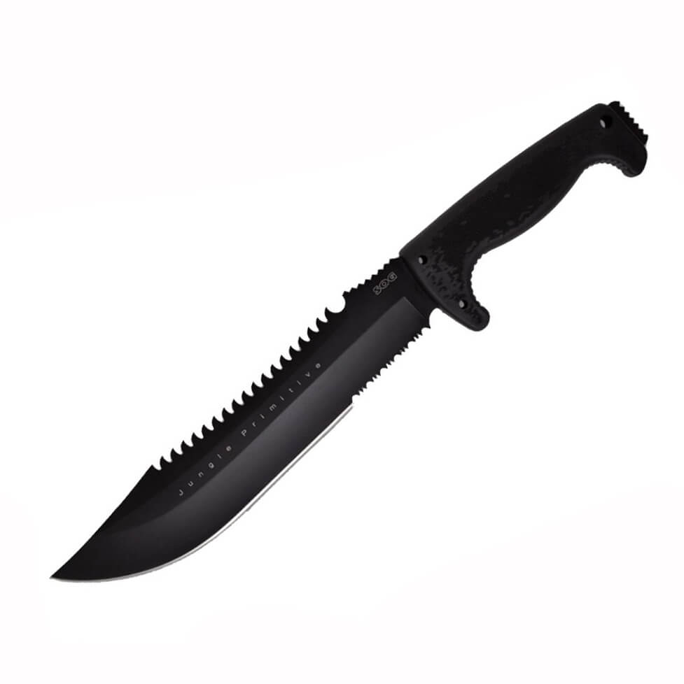 Machete táctico SOG Jungle Primitive con mango de Kraton negro y ...