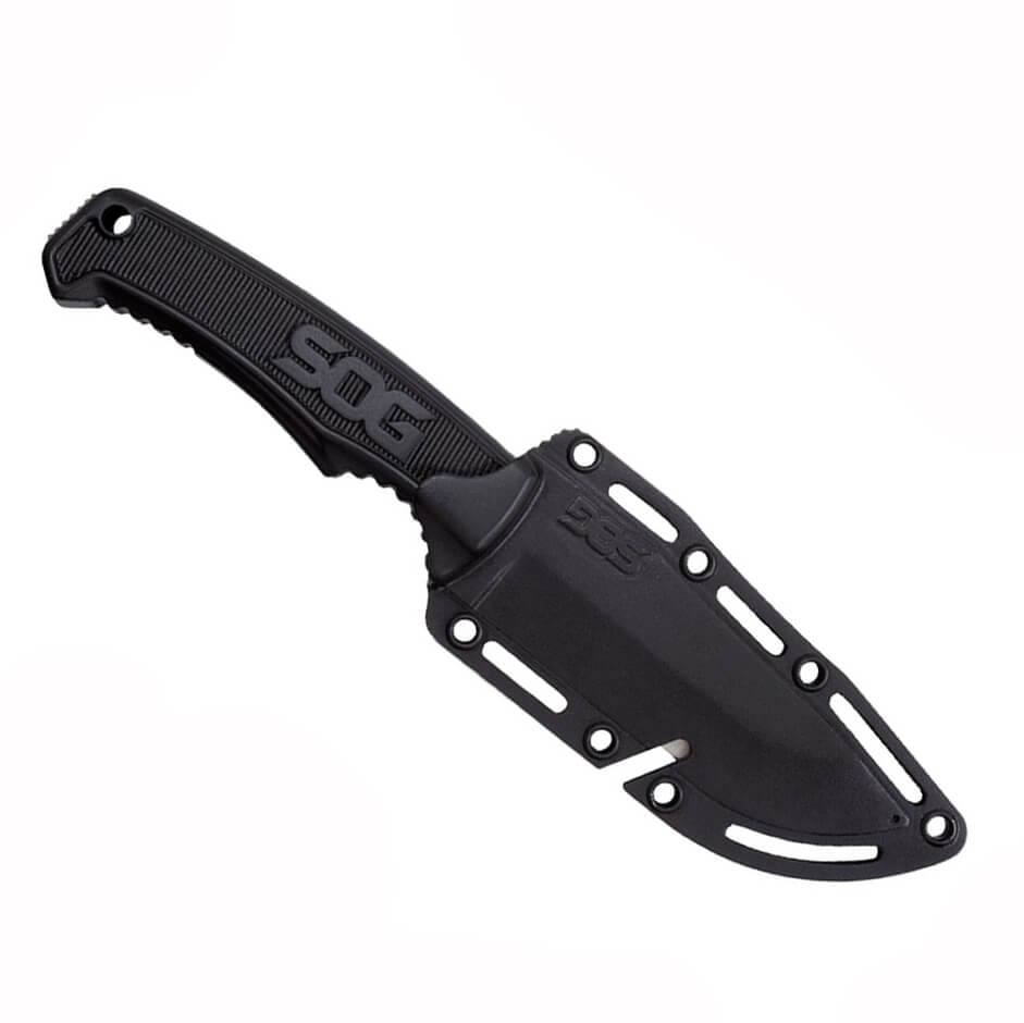 Cuchillo táctico SOG Field Knife FK1001-CP con mango de goma TPR y funda de nylon
