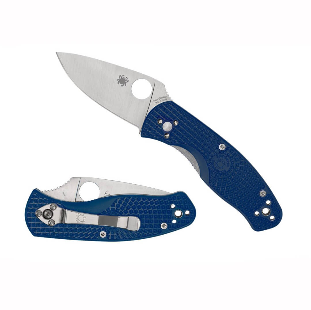 Canivete Spyderco Persistence FRN Blue e lâmina de aço CPM-S35VN com borda plana C136PBL