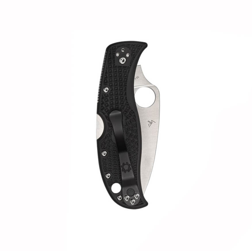 Spyderco Leafjumper Taschenmesser mit schwarzem FRN-Griff und VG-10-Flachklinge C262PBK