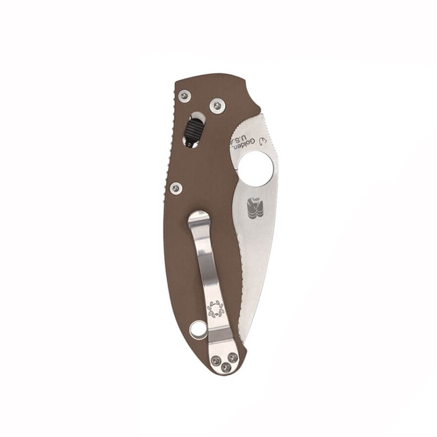 Canivete Spyderco Manix 2 com cabo G-10 marrom e lâmina plana de aço CPM-15V C101GPBN15V2