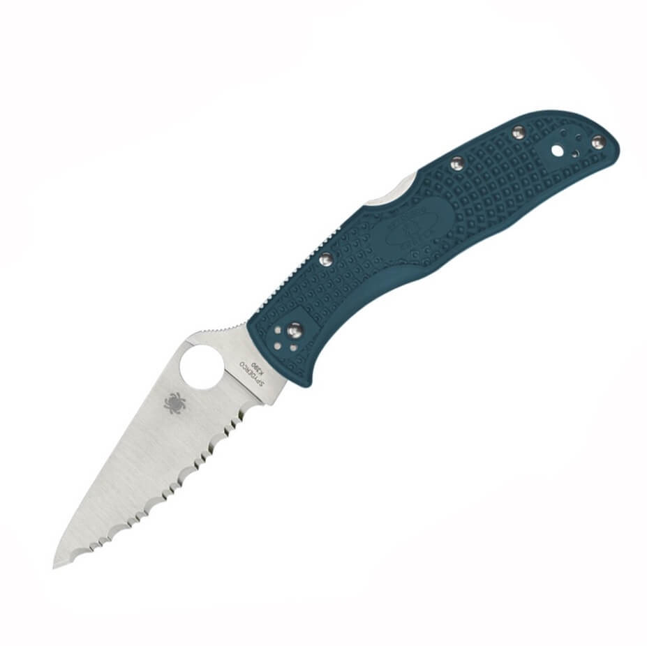 Navaja táctica Spyderco Endela con cachas de Nylon FRN azul y hoj...