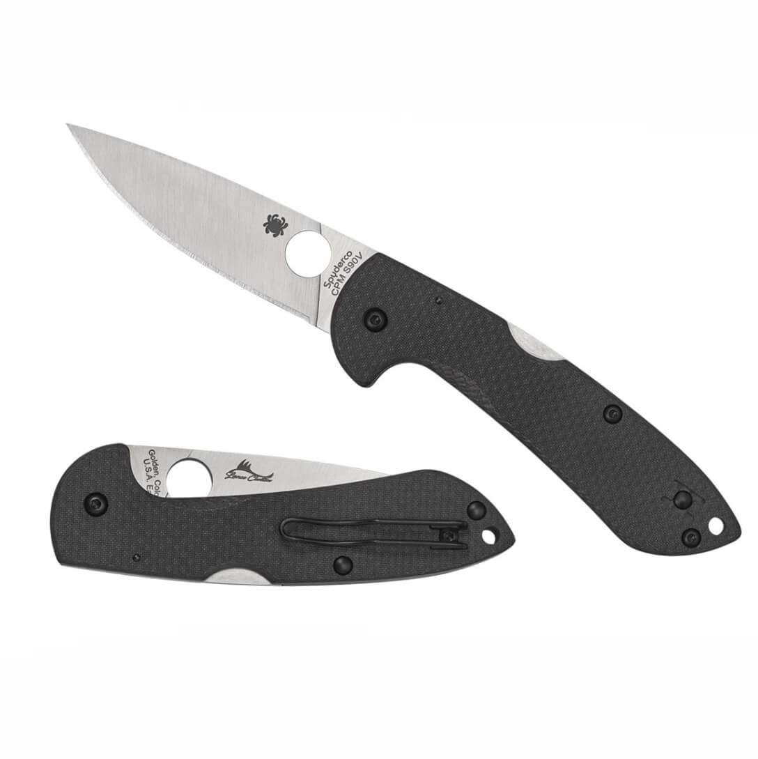 Spyderco Siren tactical folding knife with carbon fiber handles and steel blade CPM-S90V C247CFP