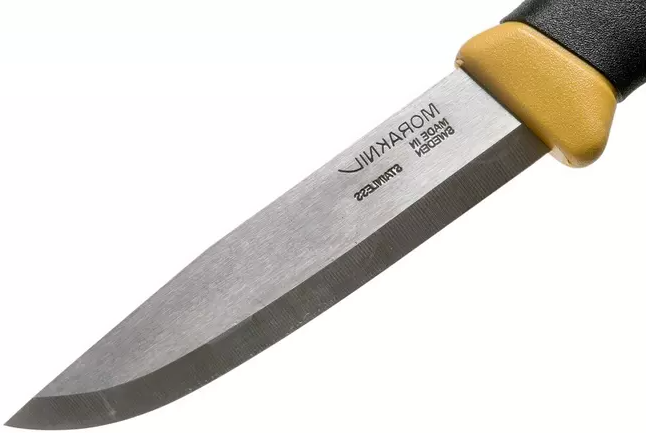 Cuchillo bushcraft Morakniv Companion Spark Yellow de 10,4 cm con pedernal.