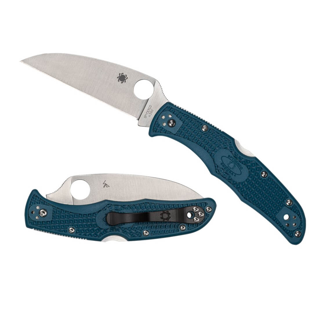 Navaja Spyderco Endura 4 Wharncliffe con mango de FRN azul C10FPWK390
