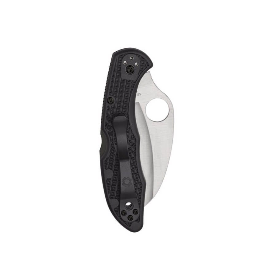Canivete Spyderco Tasman Salt 2 com cabo FRN preto e lâmina plana de aço H-1 C106PBK2