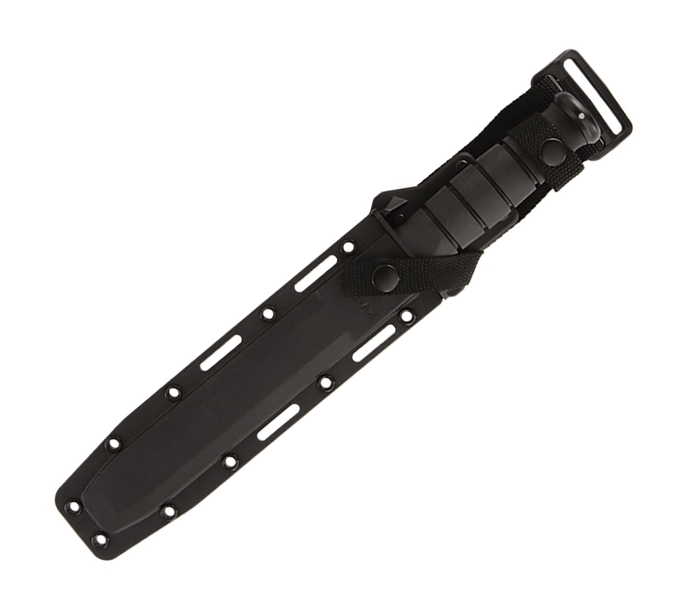 Cuchillo táctico Ka-Bar Kraton G Tanto 1245 - Hoja de 20 cm parcialmente dentado y funda en kydex