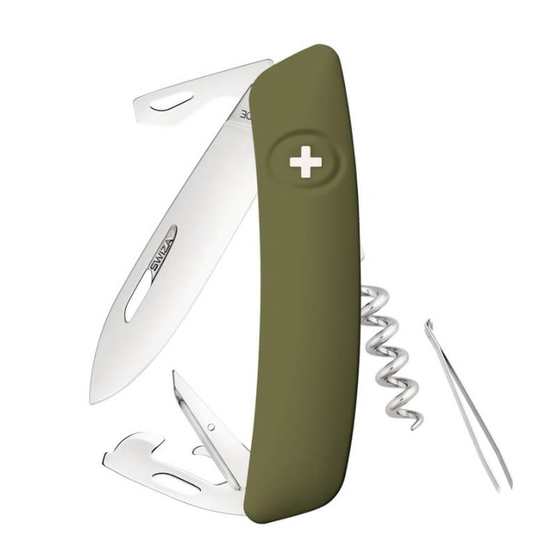 Navaja multiusos Swiza D03 verde oliva con 11 funciones