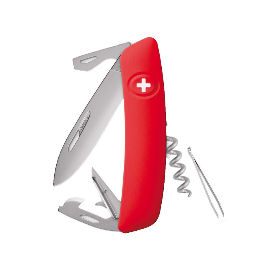 Navaja multiusos Swiza D03 AllMatt con mango rojo
