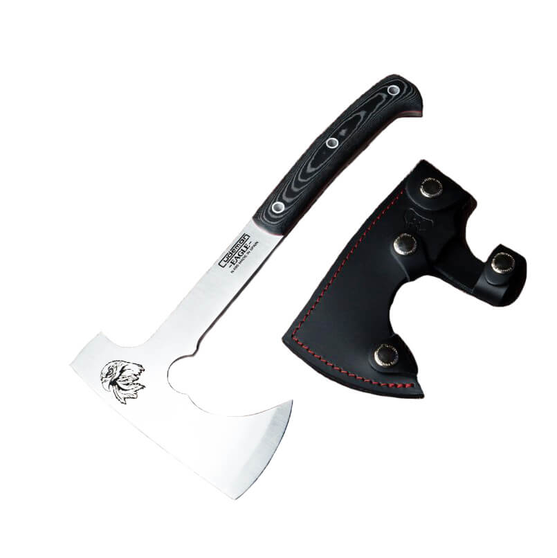 Hache Cudeman Eagle avec manche en micarta noir et lame en acier Böhler N695