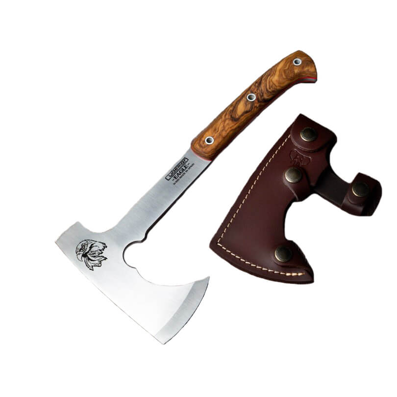 Machado Cudeman Eagle com cabo de madeira de oliveira e lâmina de aço Böhler N695