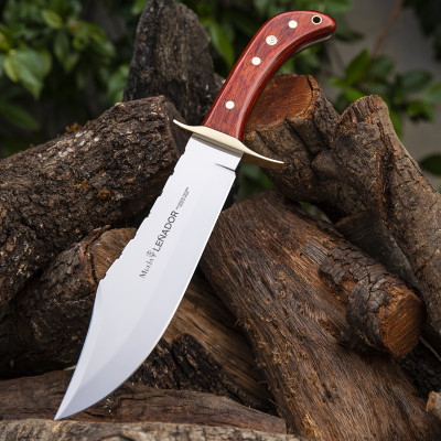 Cuchillo de caza Muela Leñador con hoja de 25 cm y mango de madera roja con estuche de presentación Leñador-25R