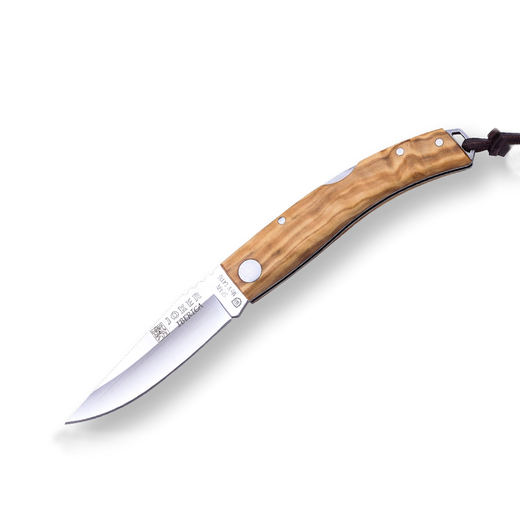 Navaja de bolsillo Joker Iberica con mango de madera de olivo y h...