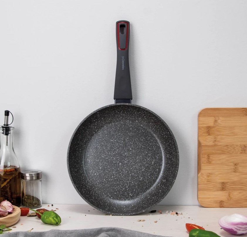 Sartén Antiadherente QuanTanium 3 Claveles Grey 24 cm