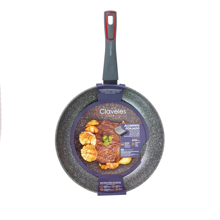 Sartén Antiadherente QuanTanium 3 Claveles Grey 28 cm
