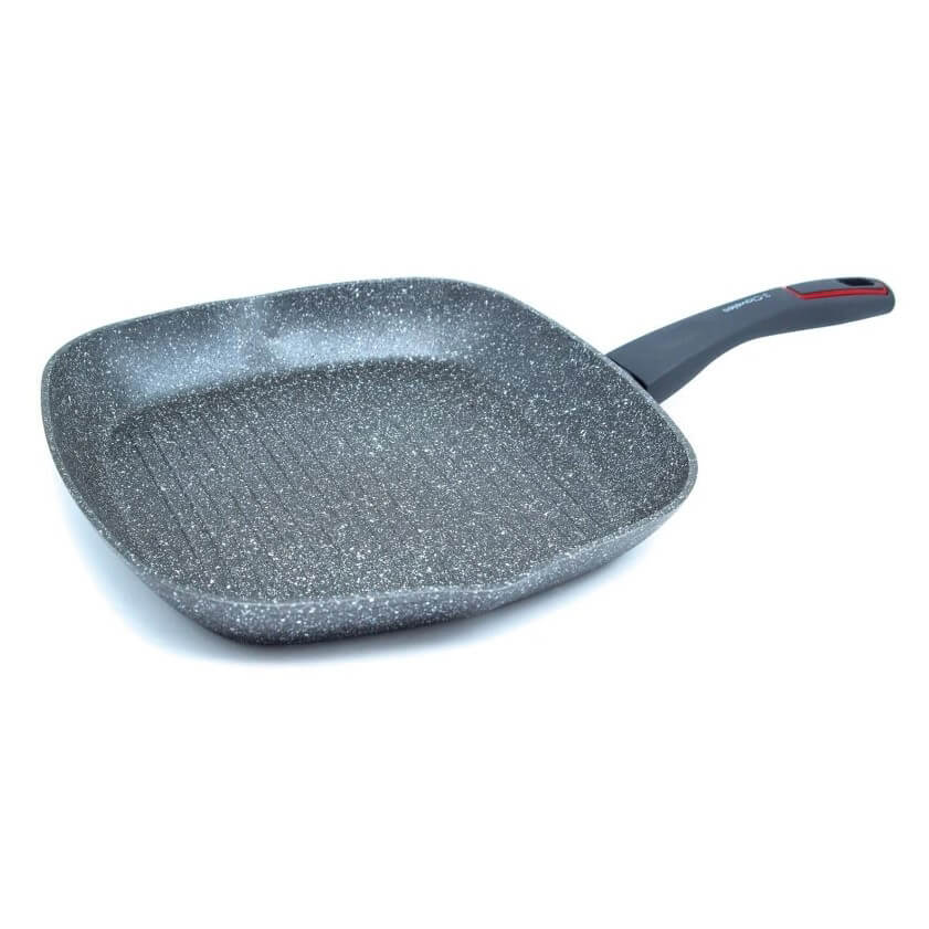 Sartén Grill Antiadherente 28x28x4.5 cm 3 Claveles Grey