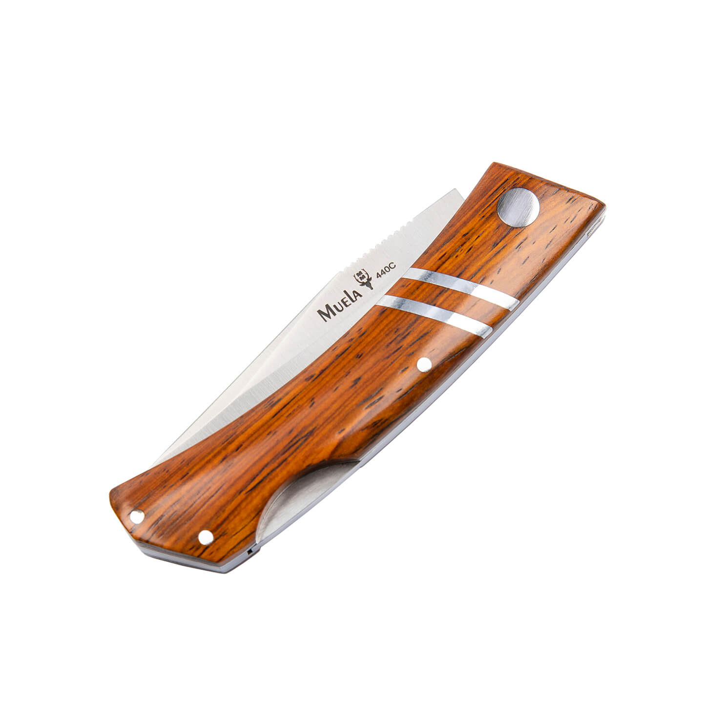 Canivete de caça Muela ZX-8CO com cabo de madeira cocobolo e lâmina de aço 440C de 8,5 cm