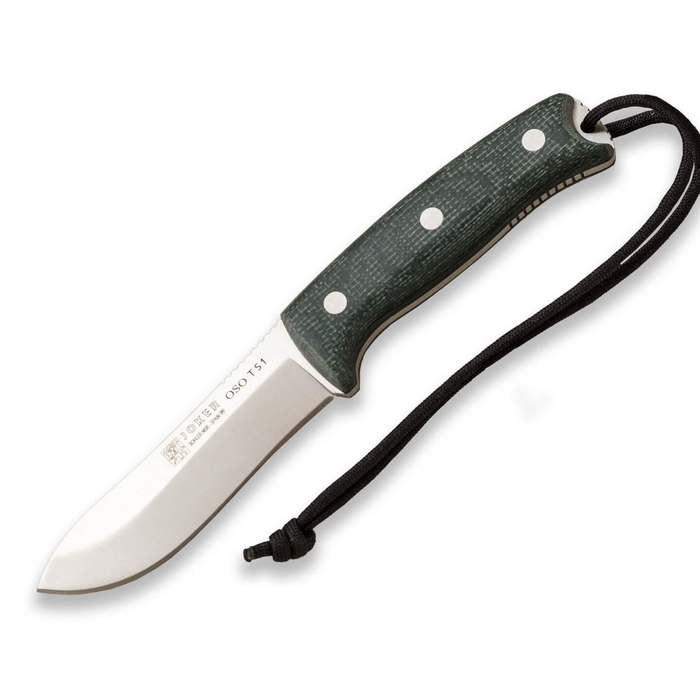 Cuchillo bushcraft Joker Oso TS1 yute micarta verde
