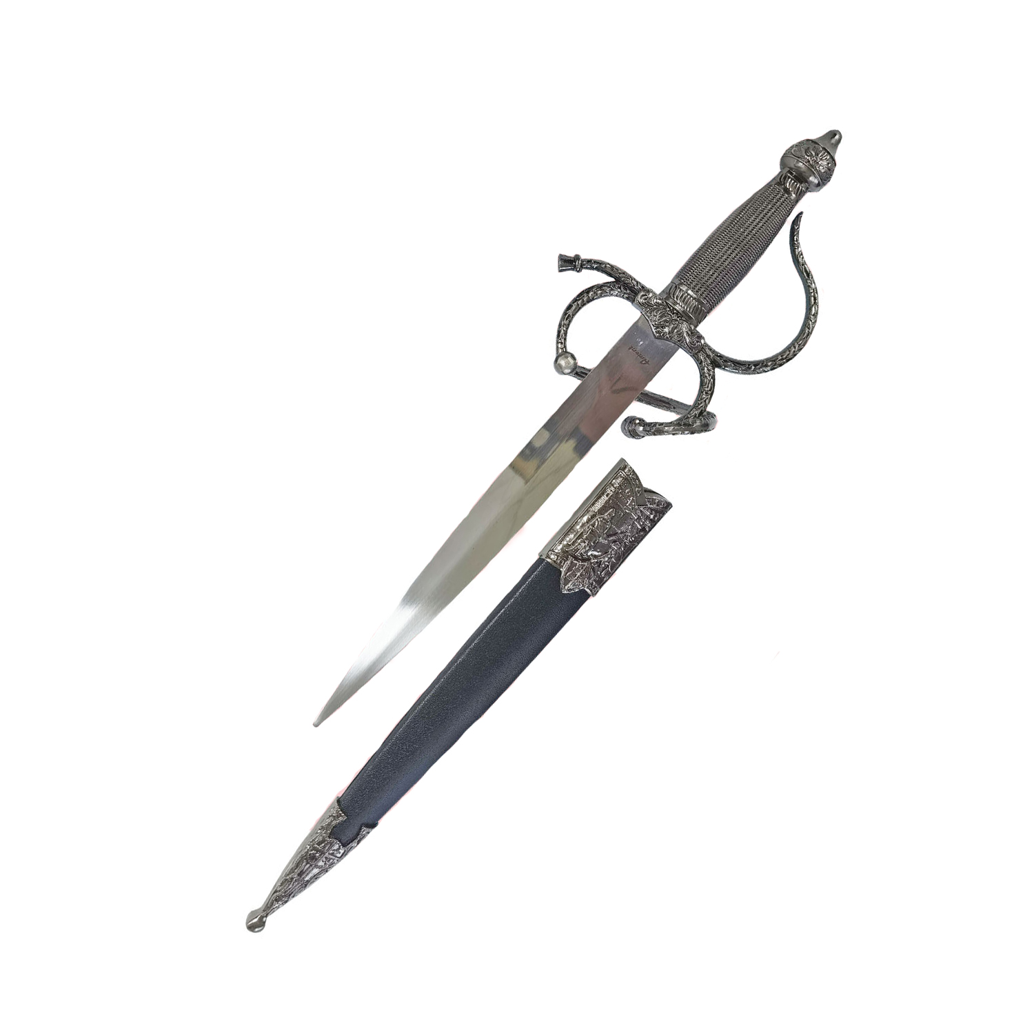 Punhal de Amont antigo com cabo de níquel