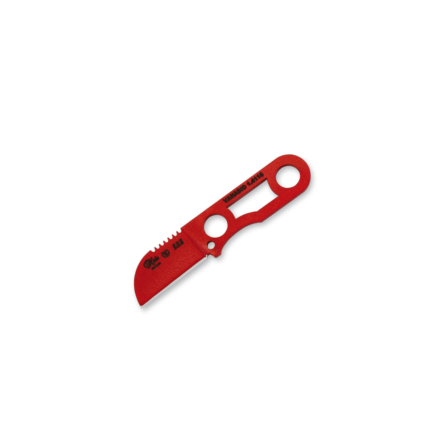 Cuchillo de cuello Nieto SOS rojo con hoja de 3 cm y funda kydex