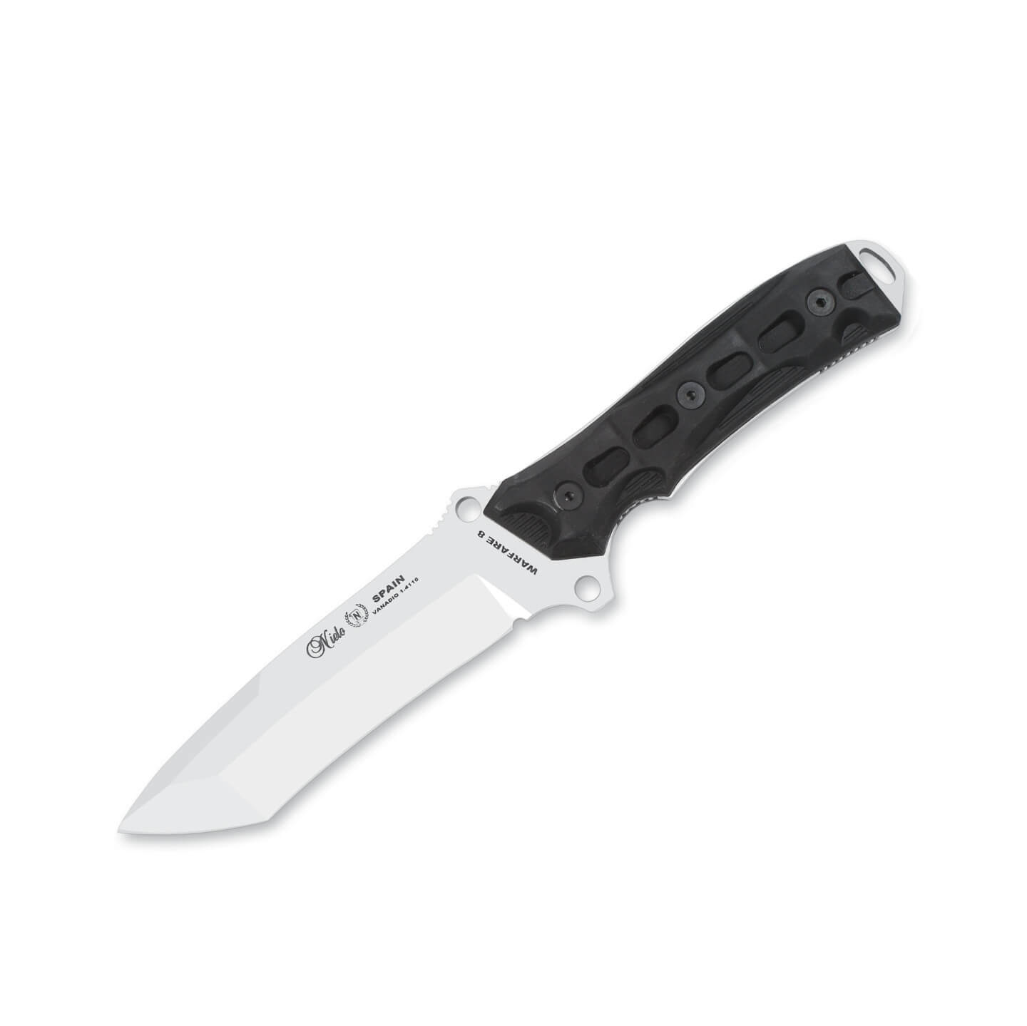 Cuchillo táctico Nieto Warfare 8 con mango de forprene negro y ho...