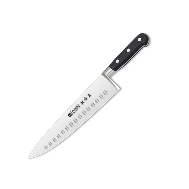 Cuchillo cocinero alveolado forjado con mango de POM y hoja de 25...