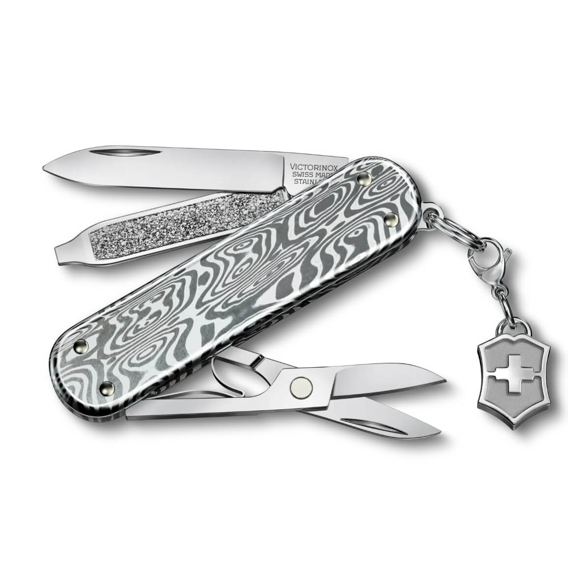 Couteau suisse Classic SD Brilliant Damast à 5 fonctions