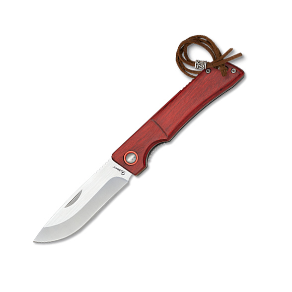 Navaja de bolsillo con mango de estamina roja y hoja de 8.5 cm