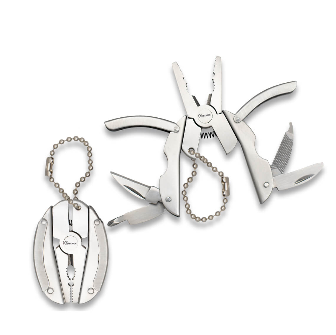 Mini alicate multiusos com 5 ferramentas e pendente de porta-chav...