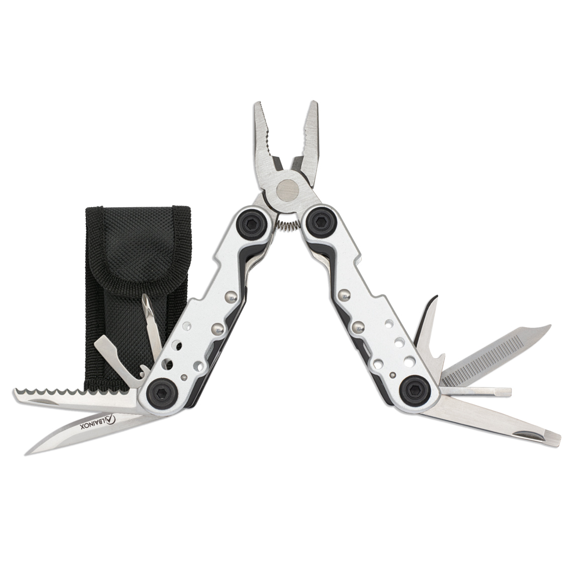 Alicate multiusos com 9 ferramentas com bainha em nylon