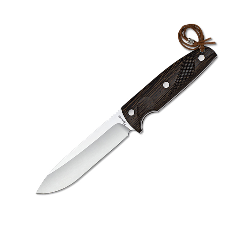 Cuchillo de caza con hoja de 13.6 cm y mango de madera wengué