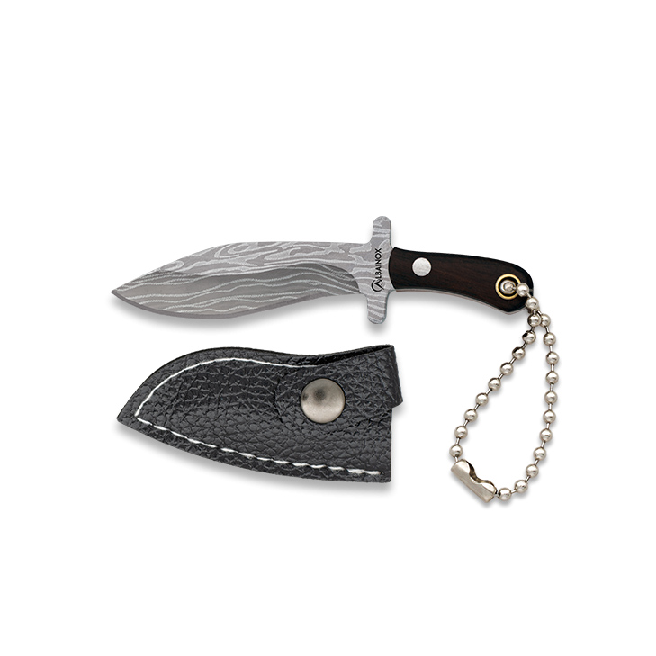 Mini kukri knife with 5.3 cm blade and black stamina handle