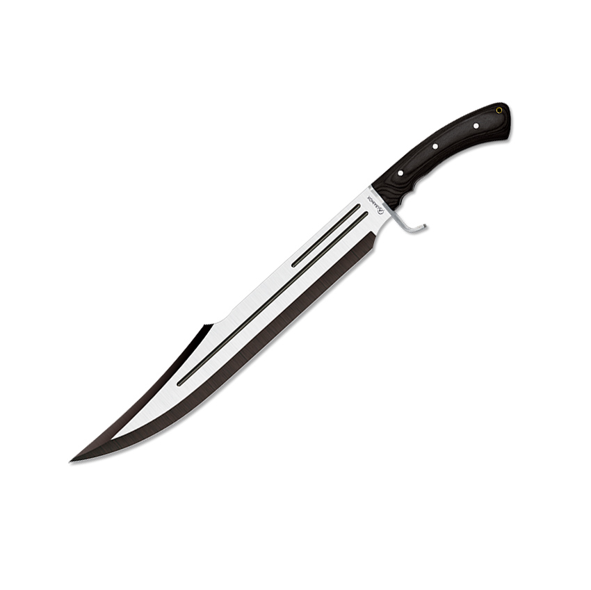 Cuchillo de caza grande con mango de estamina negra y hoja de 43 ...