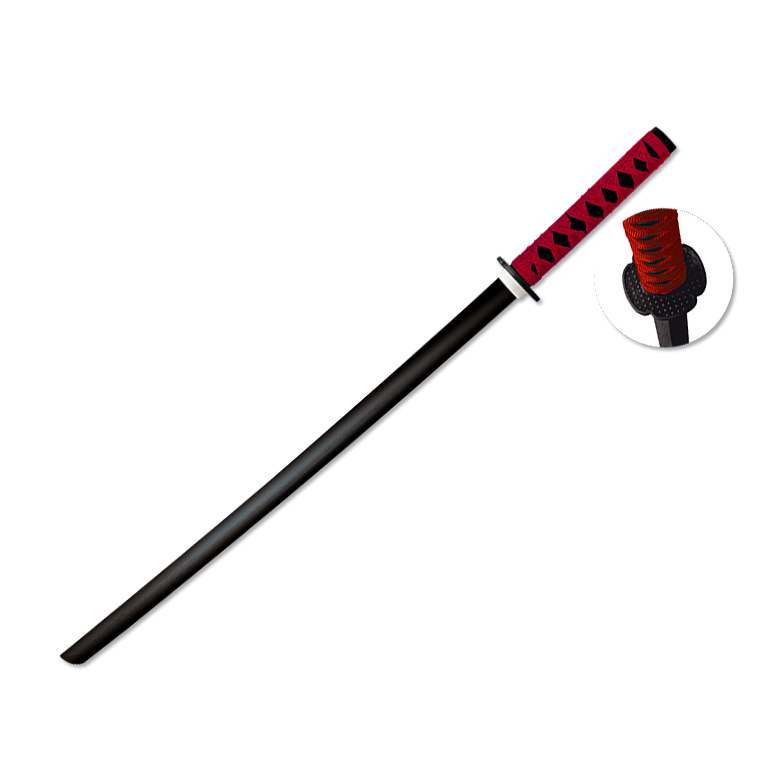 Katana de entrenamiento de madera con una longitud total de 100 c...