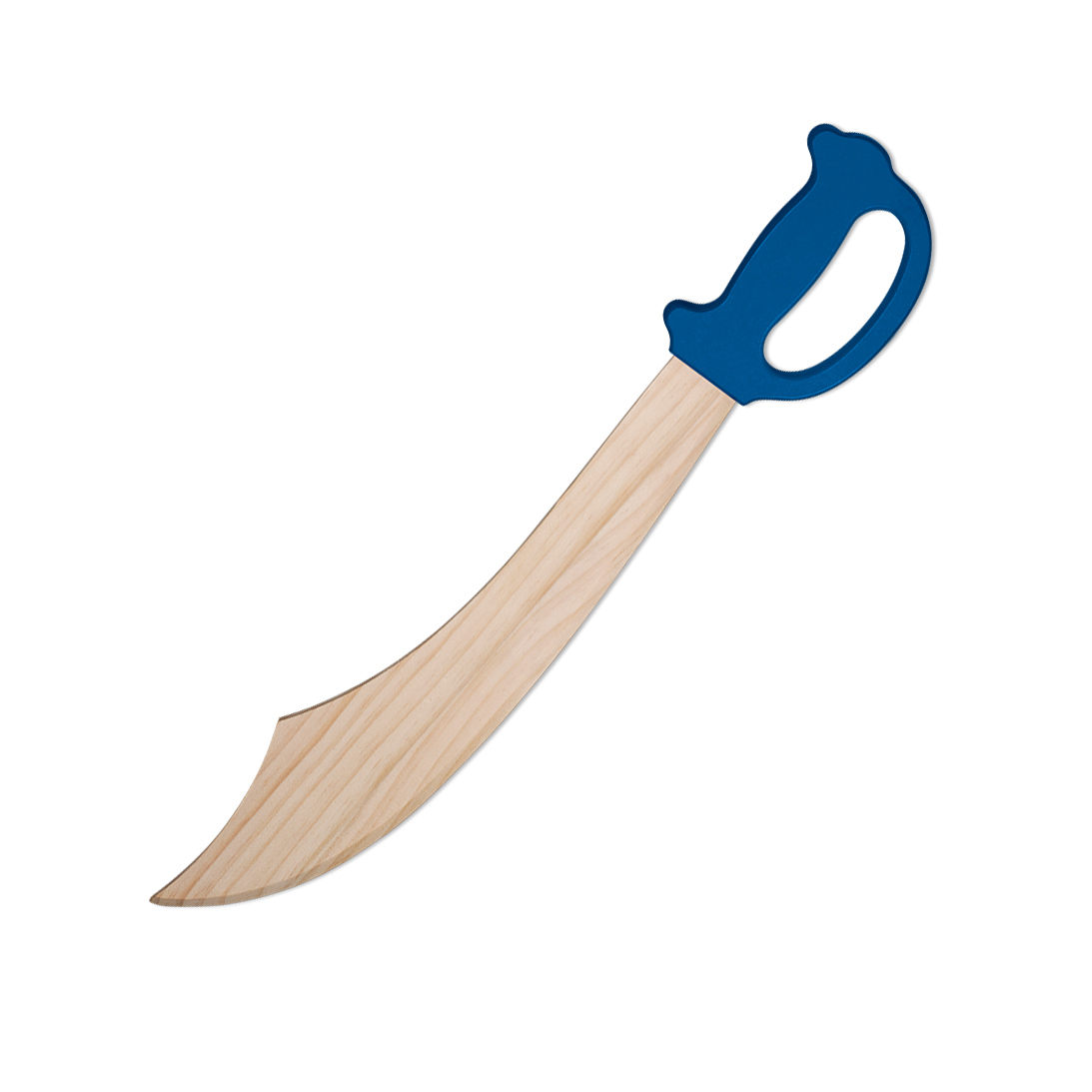 Espada pirata de madera con mango de color azul